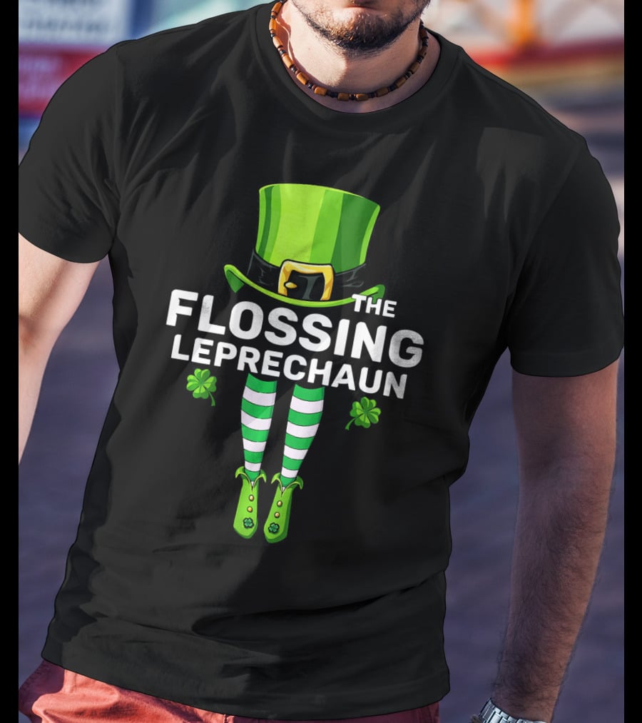 The Flossing Leprechaun Costume Match Hat And Stripes T-Shirt
