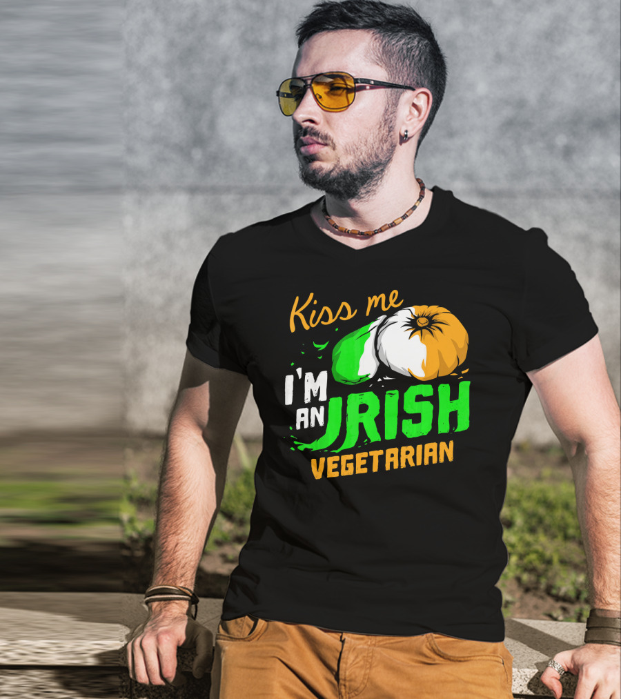 Kiss Me I'm An Irish Vegetarian St. Patrick's Day T-Shirt