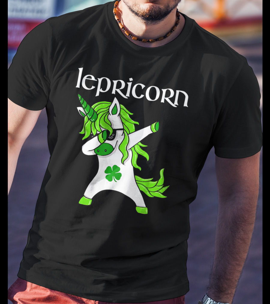 Dabbing Leprechaun Unicorn Lepricorn Funny St. Patricks T-Shirt