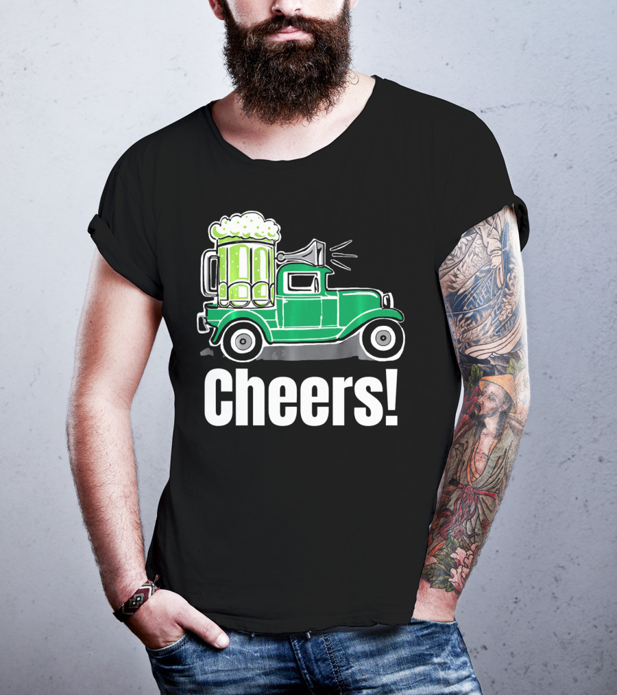 Cheers Vintage Truck With Green Beer T-Shirt