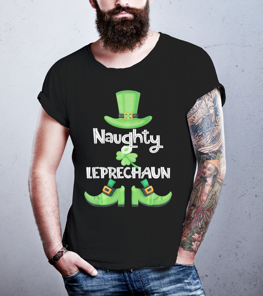Naughty Leprechaun Family Matching Group St. Patrick's T-Shirt