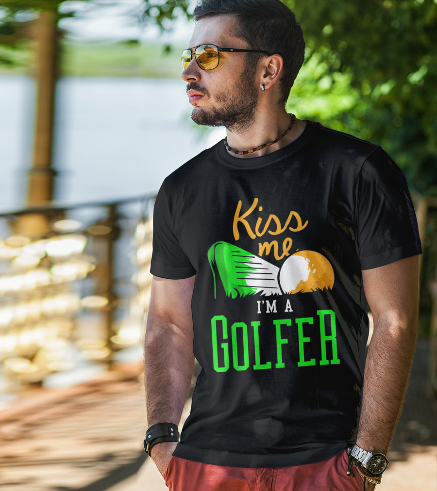 Kiss Me I'm A Golfer St. Patrick's Day T-Shirt