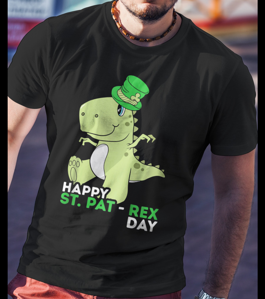 Happy St. Pat Rex Day Kids Girls Boy T-Shirt