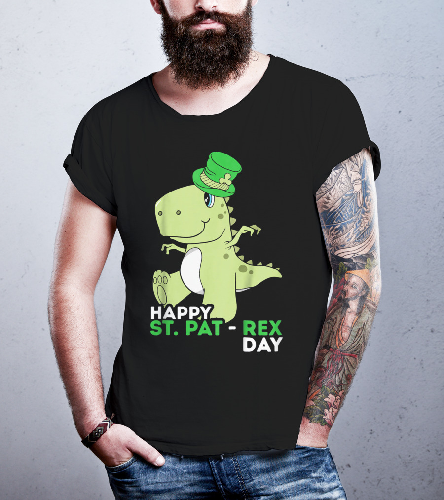 Happy St. Pat Rex Day Kids Girls Boy T-Shirt