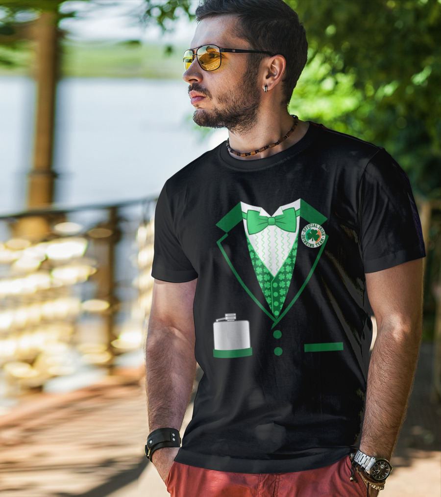 Mens St. Patricks Day Costume Official Irish Drinking Team Funny Iris T-Shirt