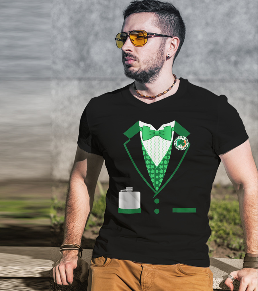 Mens St. Patricks Day Costume Official Irish Drinking Team Funny Iris T-Shirt