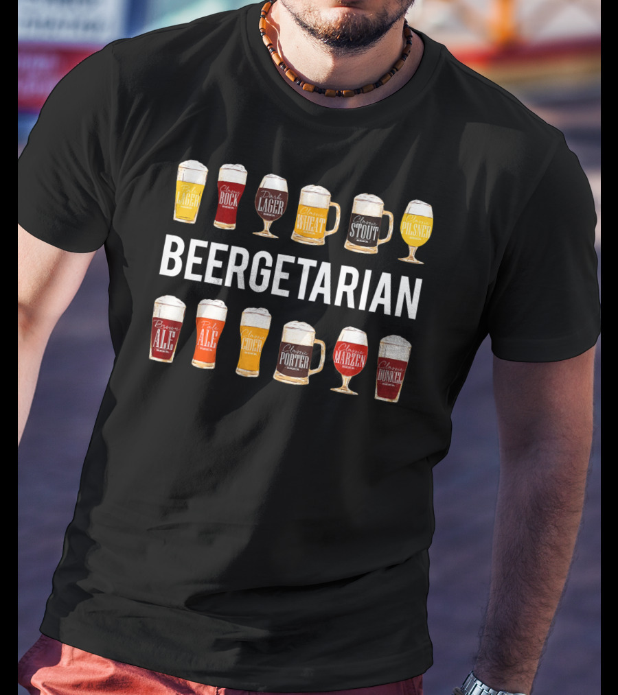 Beergetarian Lager Pilsner Wheat Stout Ale Bock Cider Porter Märzen Dunkel Funny Craft T-Shirt