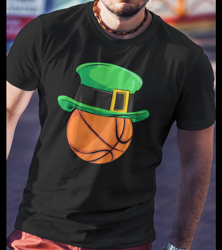 Leprechaun Hat Basketball St Patricks Day T-Shirt