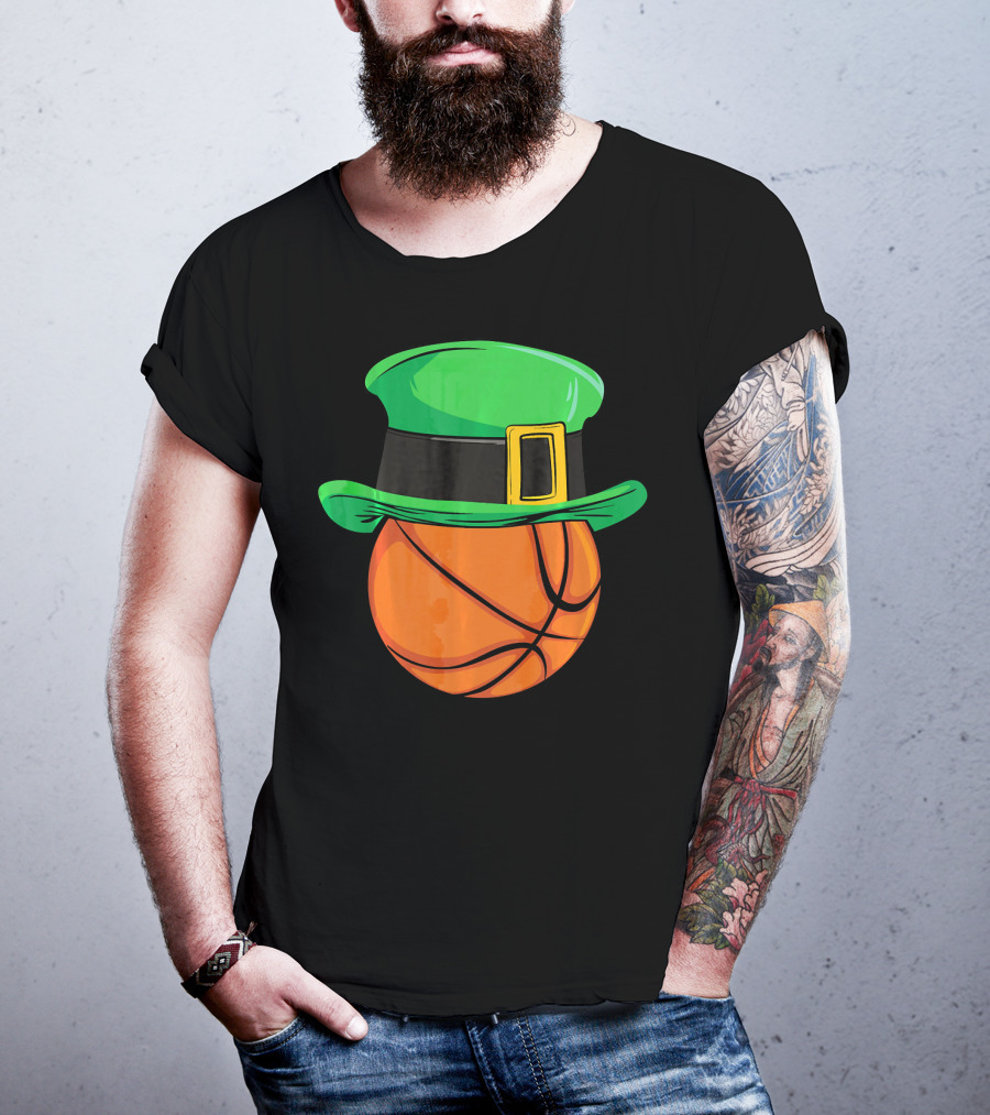 Leprechaun Hat Basketball St Patricks Day T-Shirt