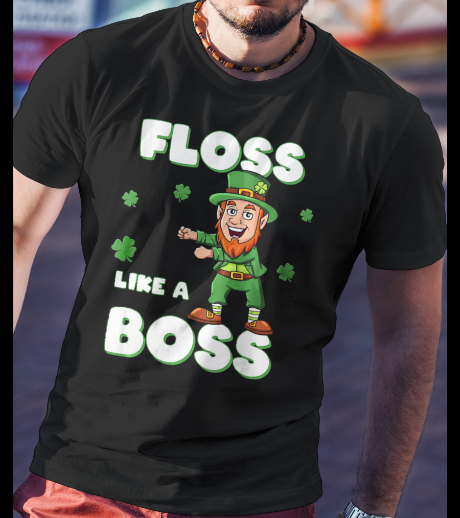 Floss Like A Boss Leprechaun St Patricks Clover Dance T-Shirt