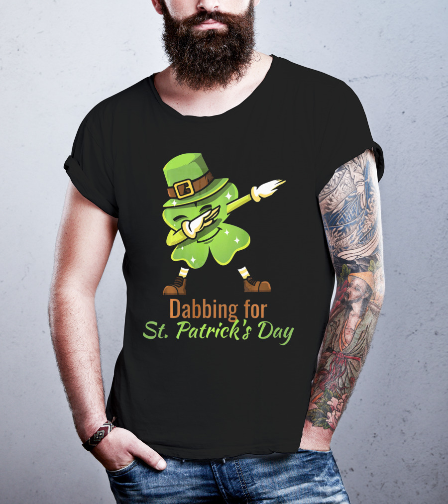 Dabbing For St. Patrick's Day Funny Dabbing Shamrock T-Shirt