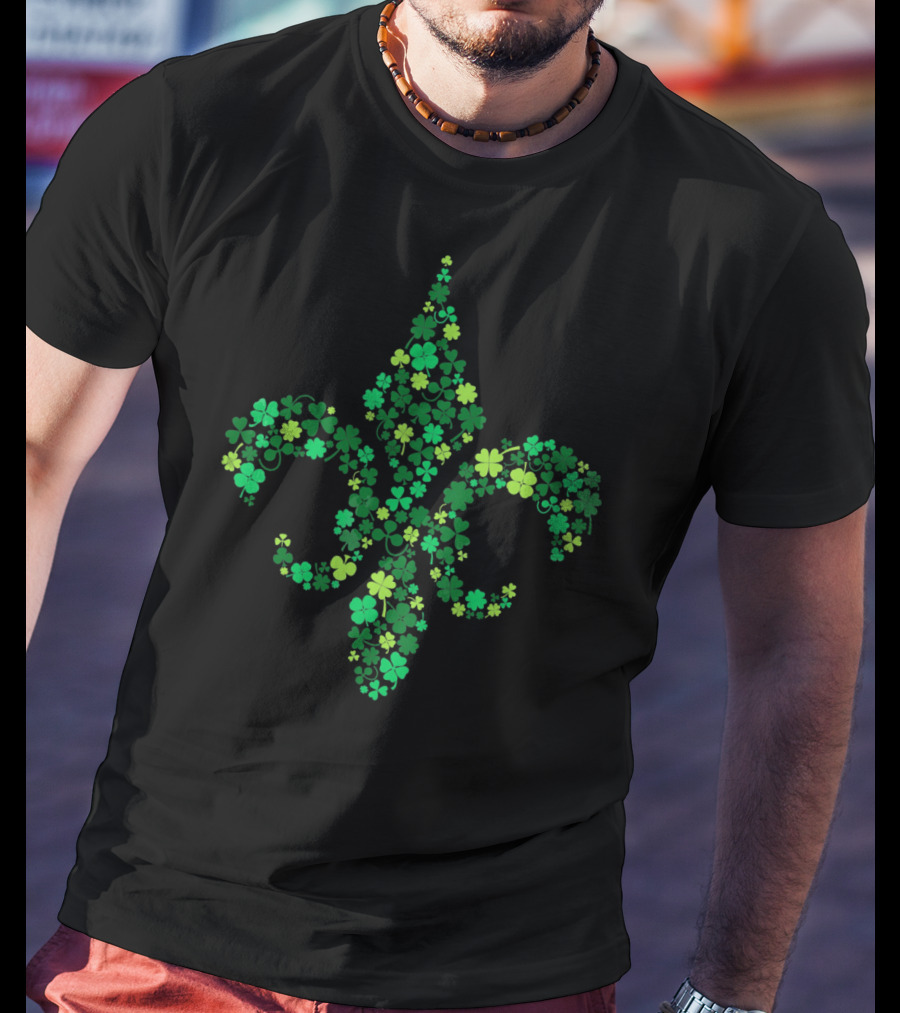 Lucky Fleur De Lis Clover Green St. Patrick's Day T-Shirt