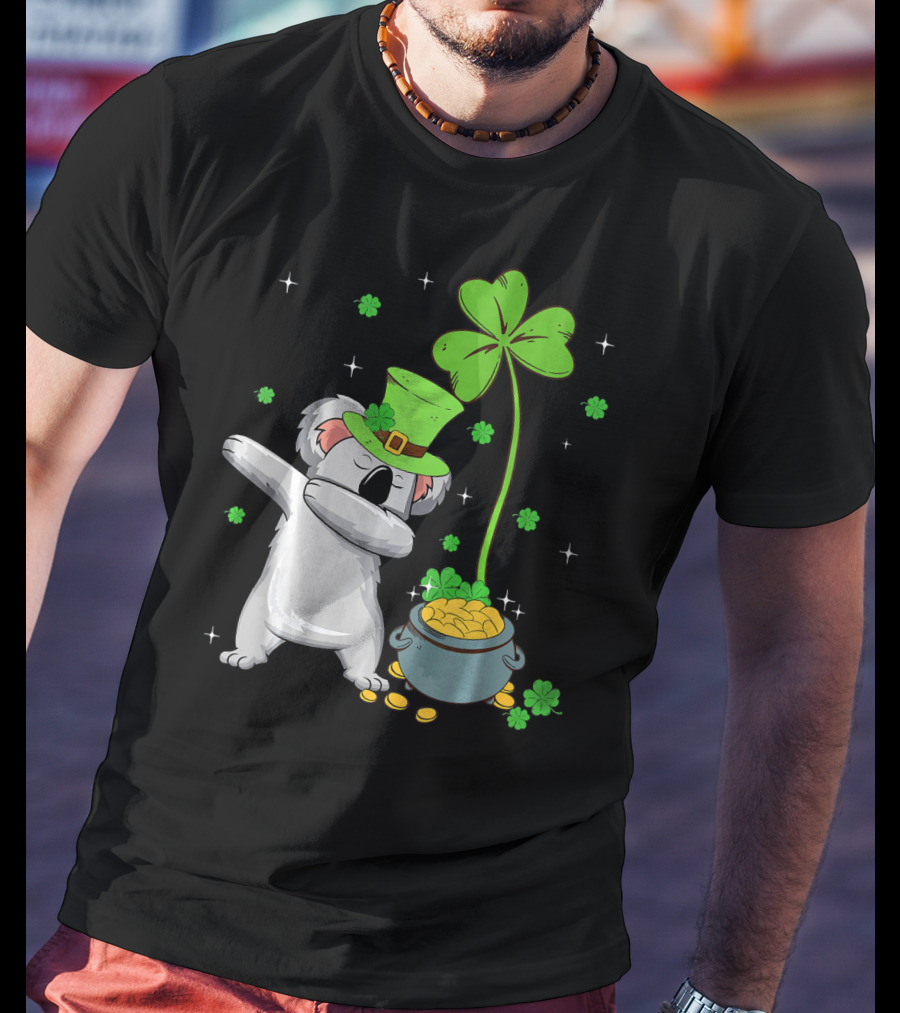 Shamrock Leprechaun Koala Pot Of Gold St Patricks T-Shirt