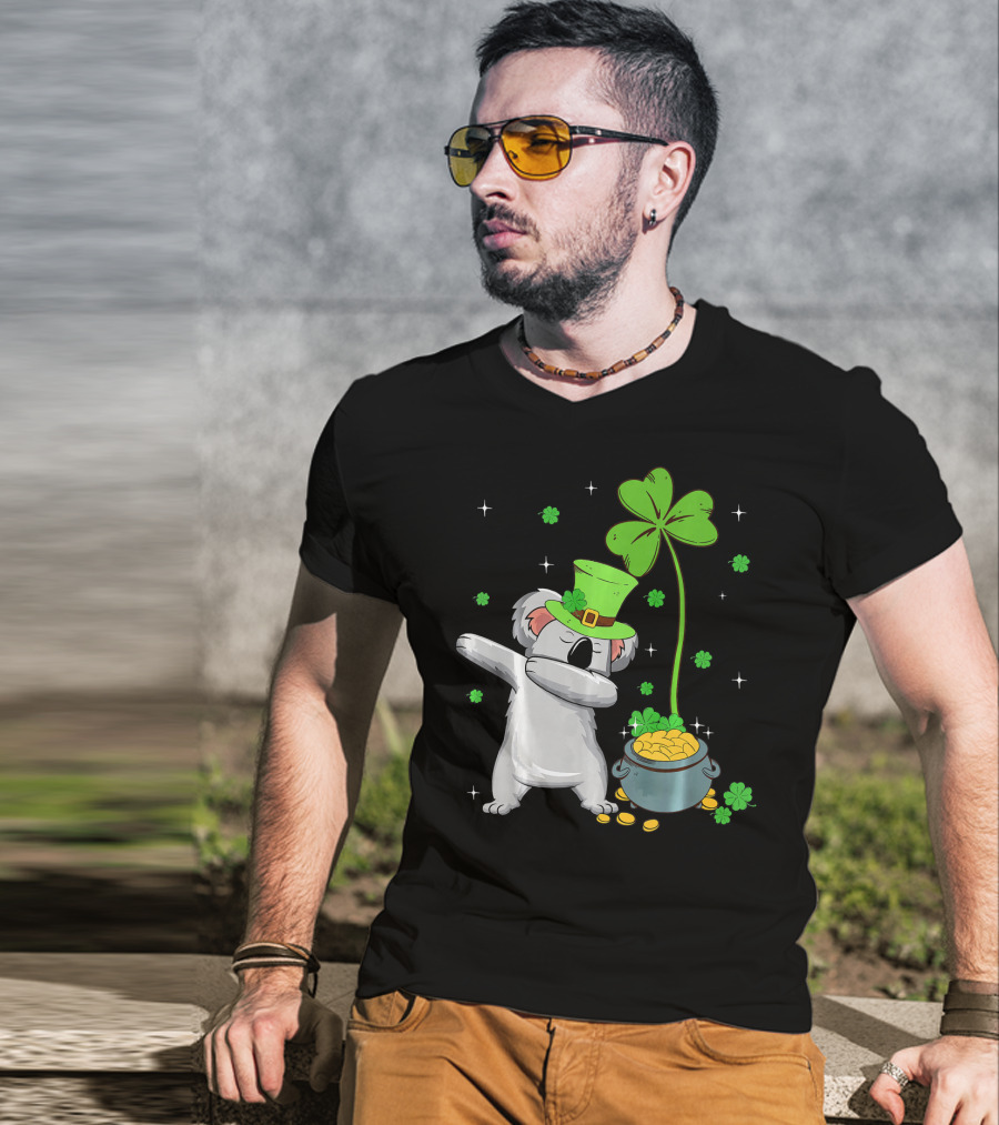Shamrock Leprechaun Koala Pot Of Gold St Patricks T-Shirt