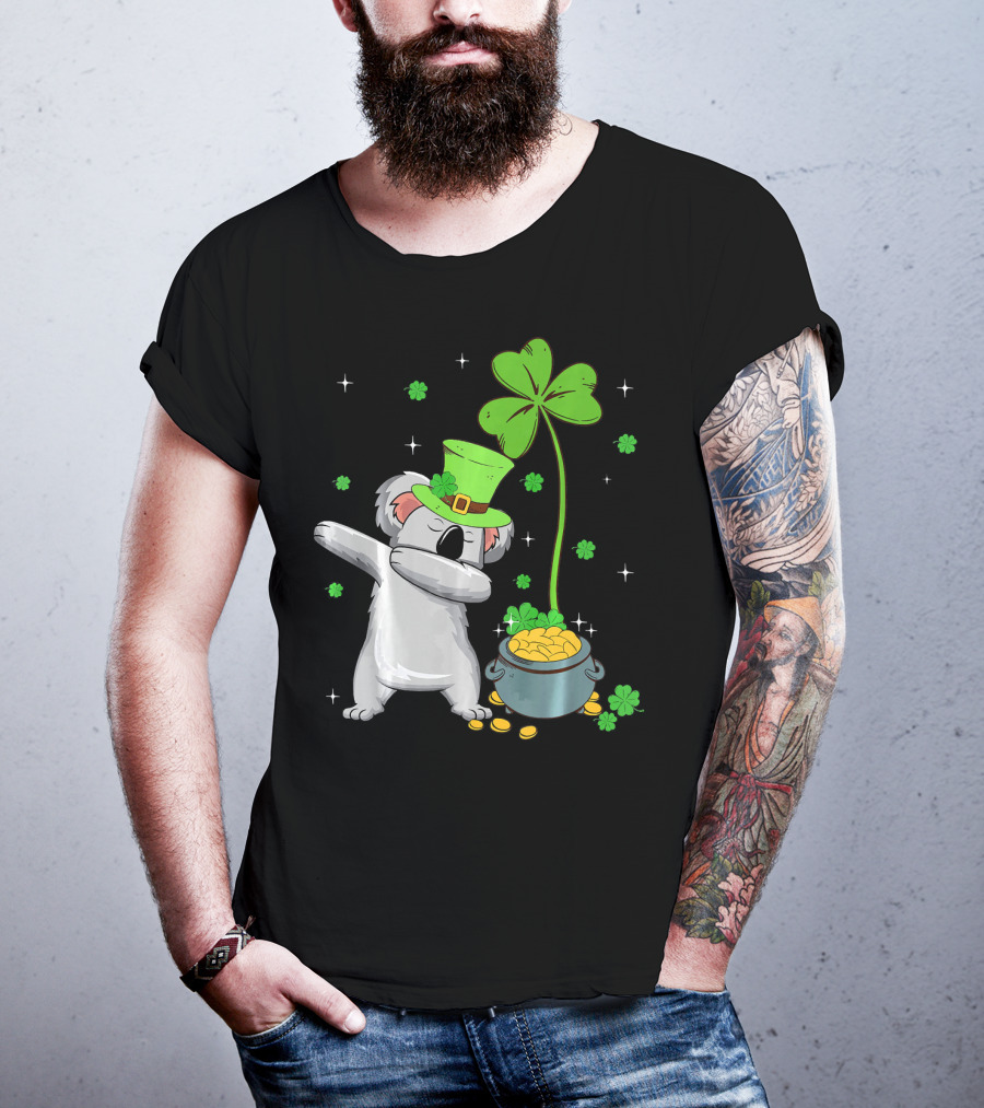 Shamrock Leprechaun Koala Pot Of Gold St Patricks T-Shirt