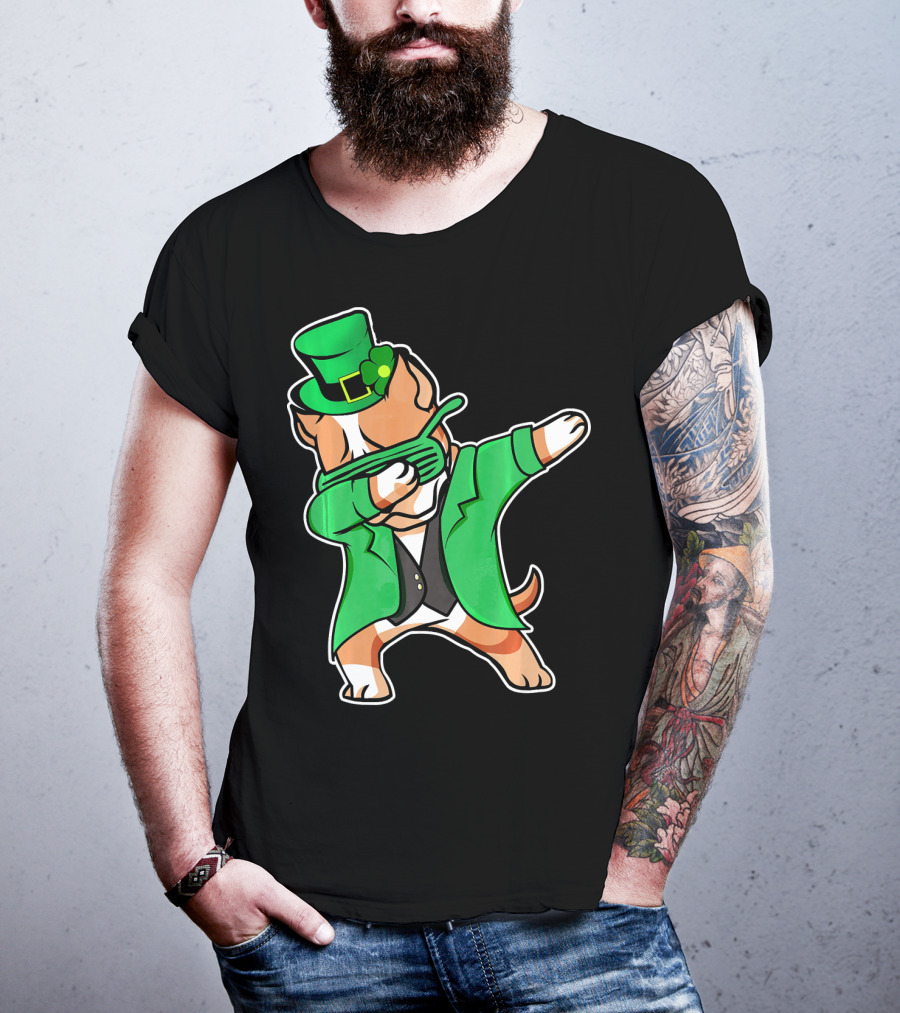 Dabbing Pitbull Leprechaun St. Patrick's Day T-Shirt