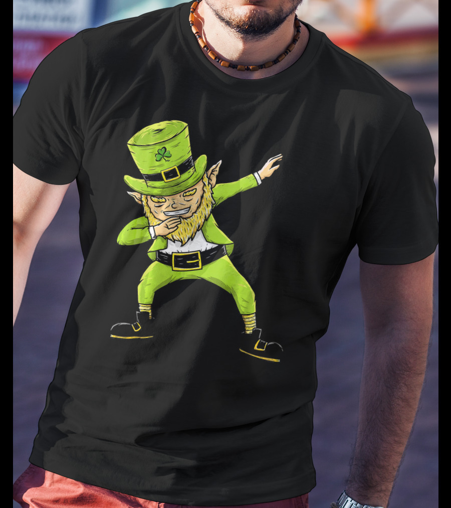 Funny Dabbing Leprechaun Boys St Patrick's Day Dance T-Shirt