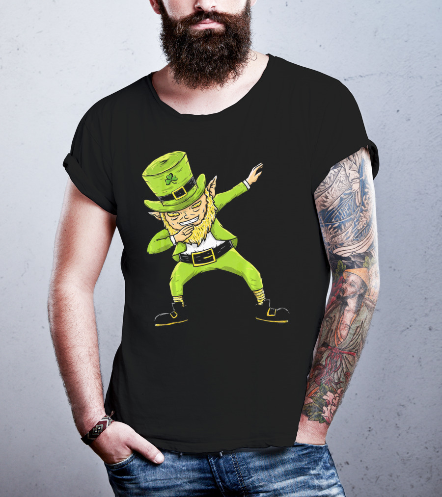 Funny Dabbing Leprechaun Boys St Patrick's Day Dance T-Shirt