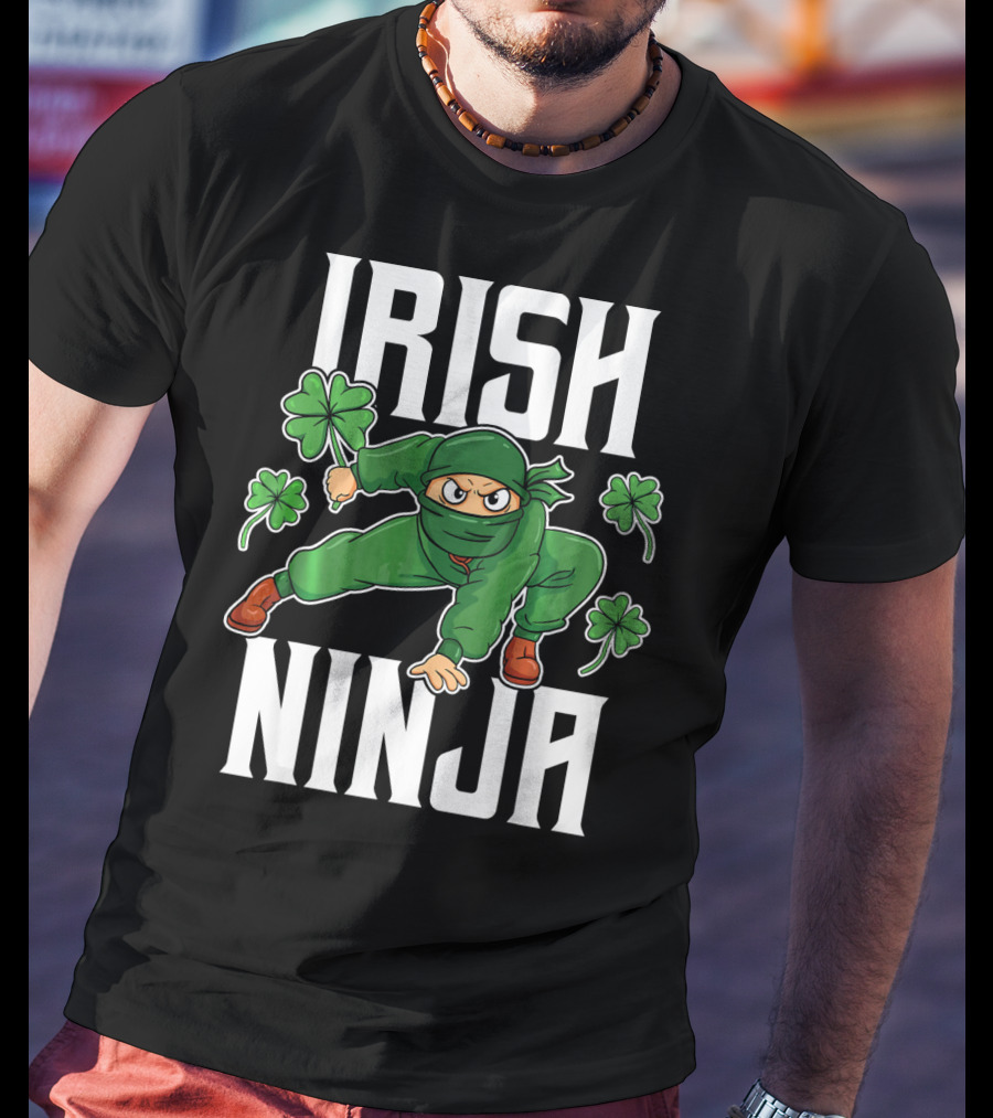 Irish Ninja Shamrock Warrior Awesome T-Shirt