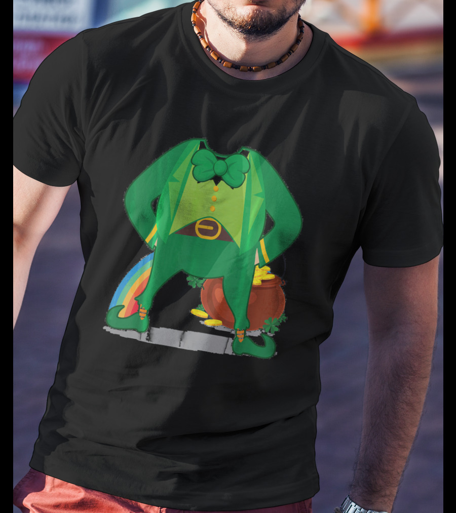 Leprechaun Costume Funny Paddy's Pot Of Gold Rainbow T-Shirt