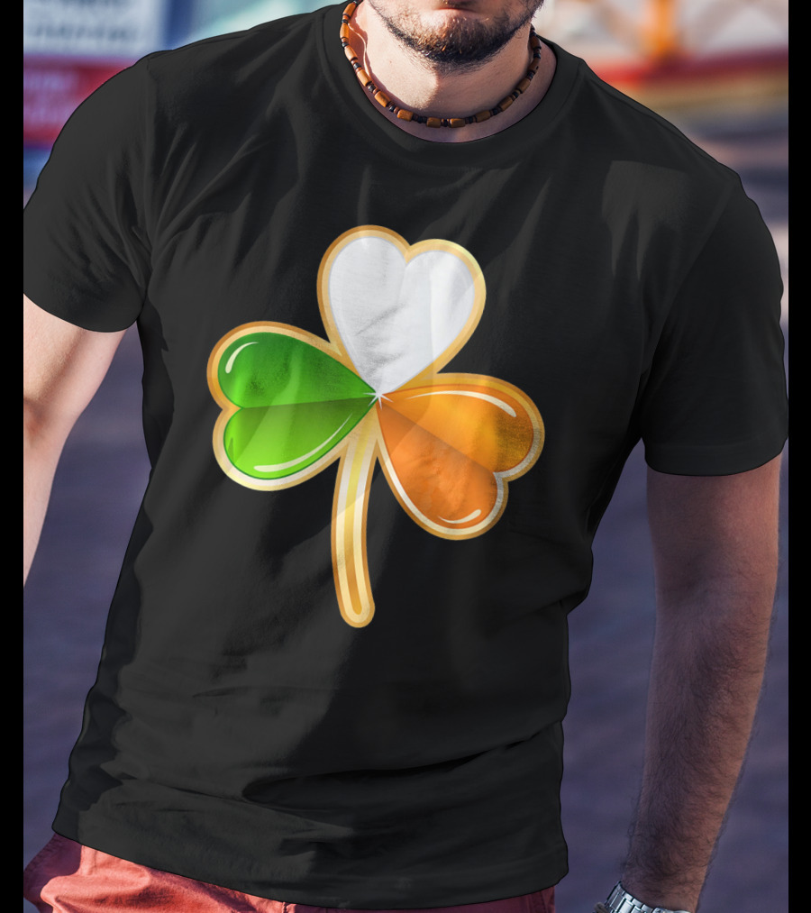 Shamrock Irish Flag Colors Green Tie St Pat T-Shirt