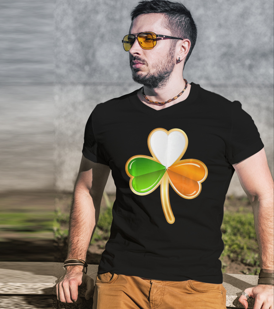 Shamrock Irish Flag Colors Green Tie St Pat T-Shirt