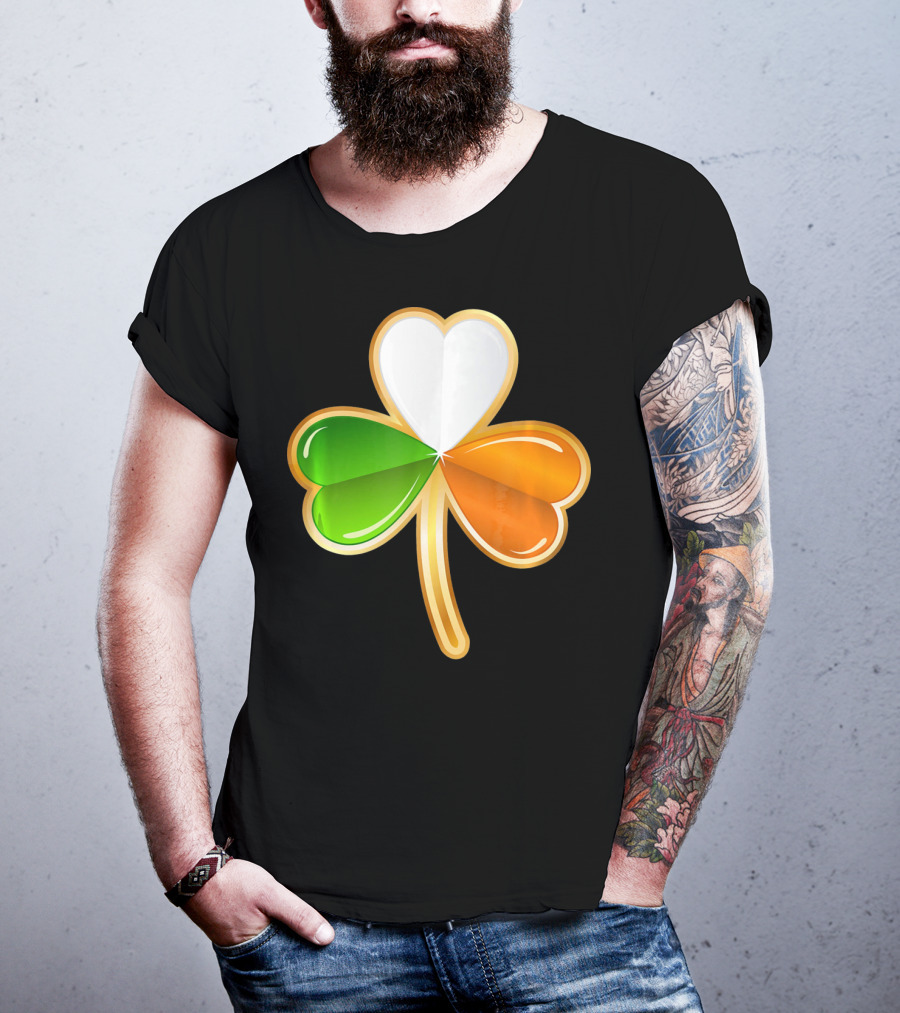 Shamrock Irish Flag Colors Green Tie St Pat T-Shirt