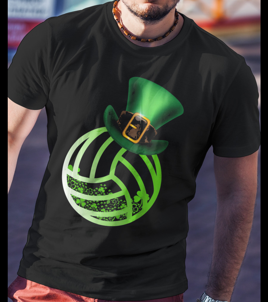 Shamrock Volleyball Leprechaun St Patrick's Green Hat T-Shirt