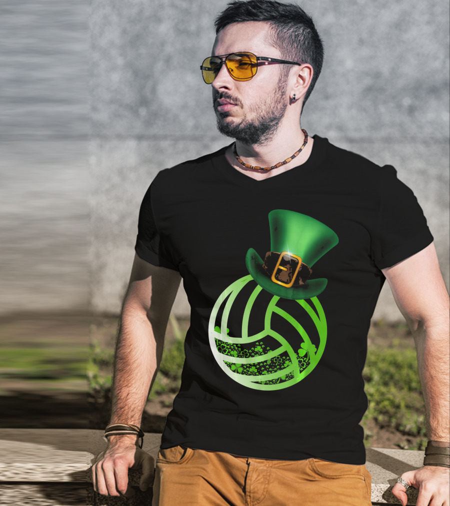 Shamrock Volleyball Leprechaun St Patrick's Green Hat T-Shirt