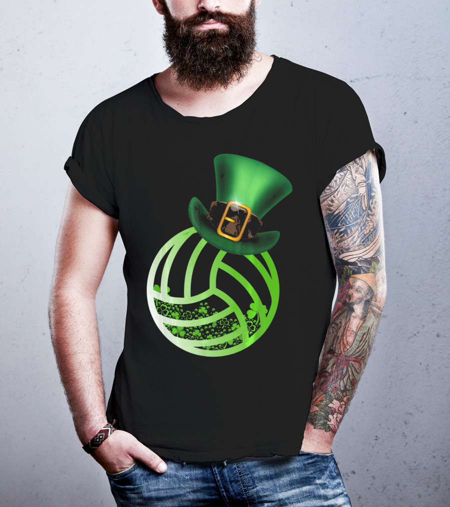 Shamrock Volleyball Leprechaun St Patrick's Green Hat T-Shirt