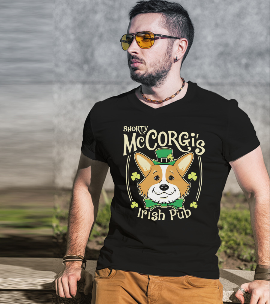 Shorty McCorgi's Irish Pub Corgi Shenanigans T-Shirt