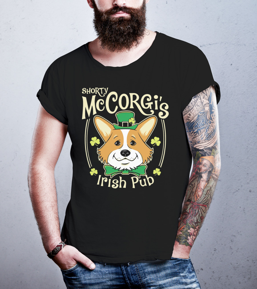 Shorty McCorgi's Irish Pub Corgi Shenanigans T-Shirt
