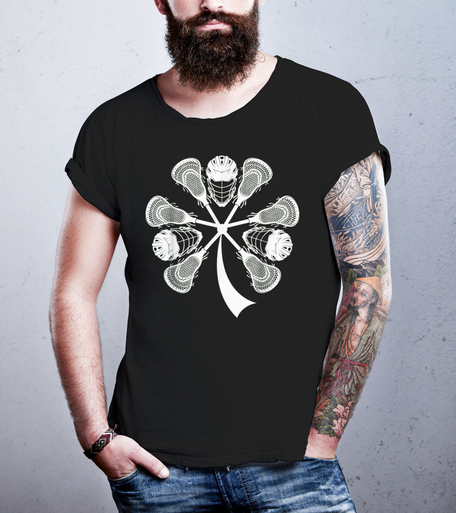 Irish Lacrosse Helmet And Sticks Shamrock T-Shirt