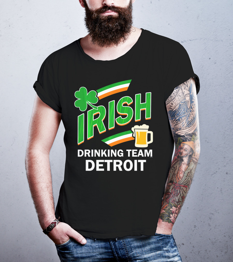 Detroit Irish Drinking Team St Patricks Clover Beer T-Shirt