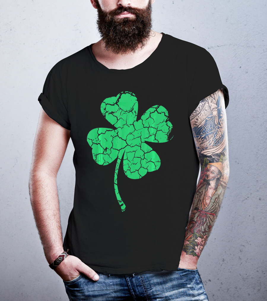 Distressed Four Leaf Clover Lucky T-Shirt