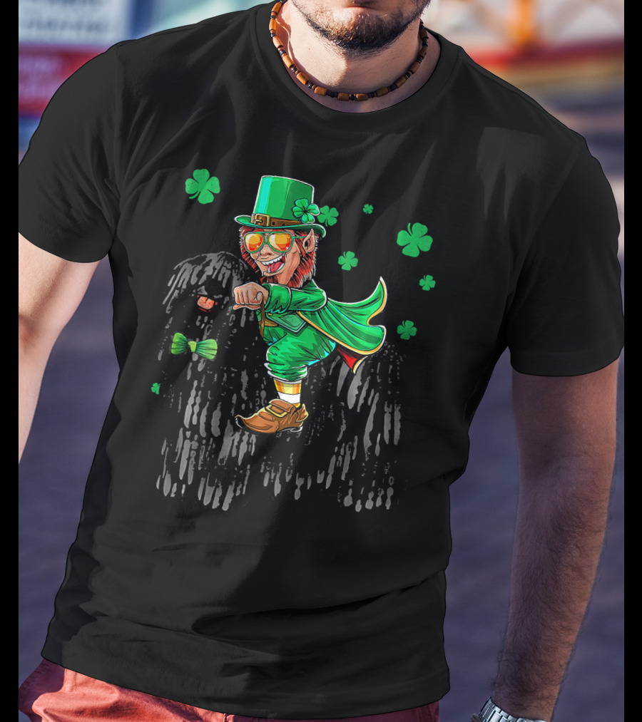 Leprechaun Puli Shamrock St. Patricks Celebration With Bowtie And Hat T-Shirt