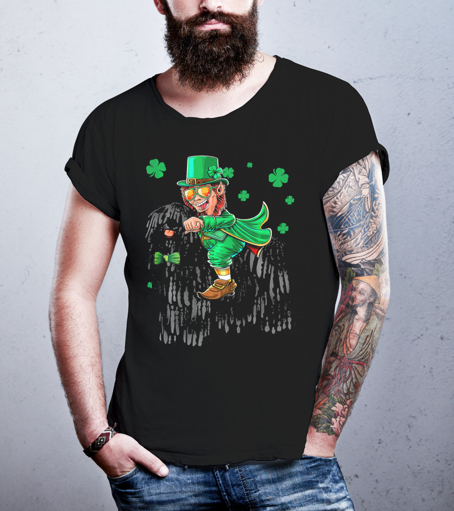 Leprechaun Puli Shamrock St. Patricks Celebration With Bowtie And Hat T-Shirt