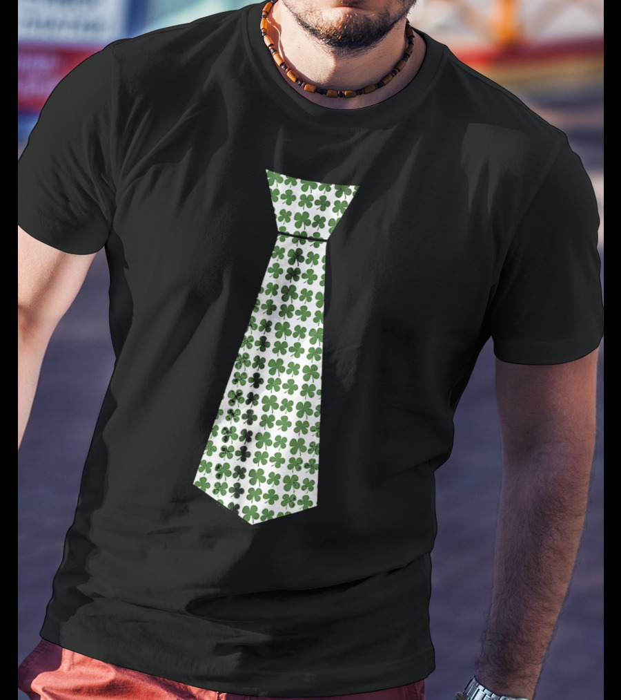 Cute Green Shamrock Necktie For St. Patrick's Day Celebrations T-Shirt