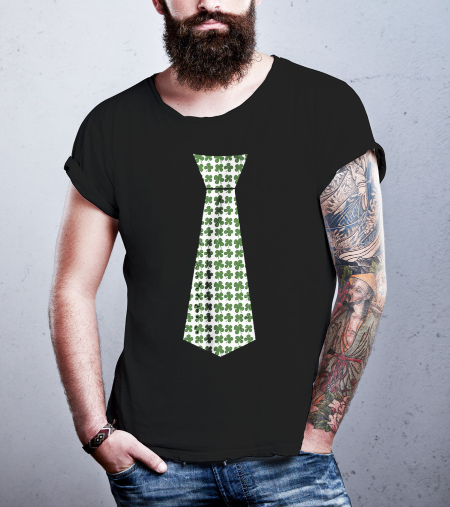 Cute Green Shamrock Necktie For St. Patrick's Day Celebrations T-Shirt