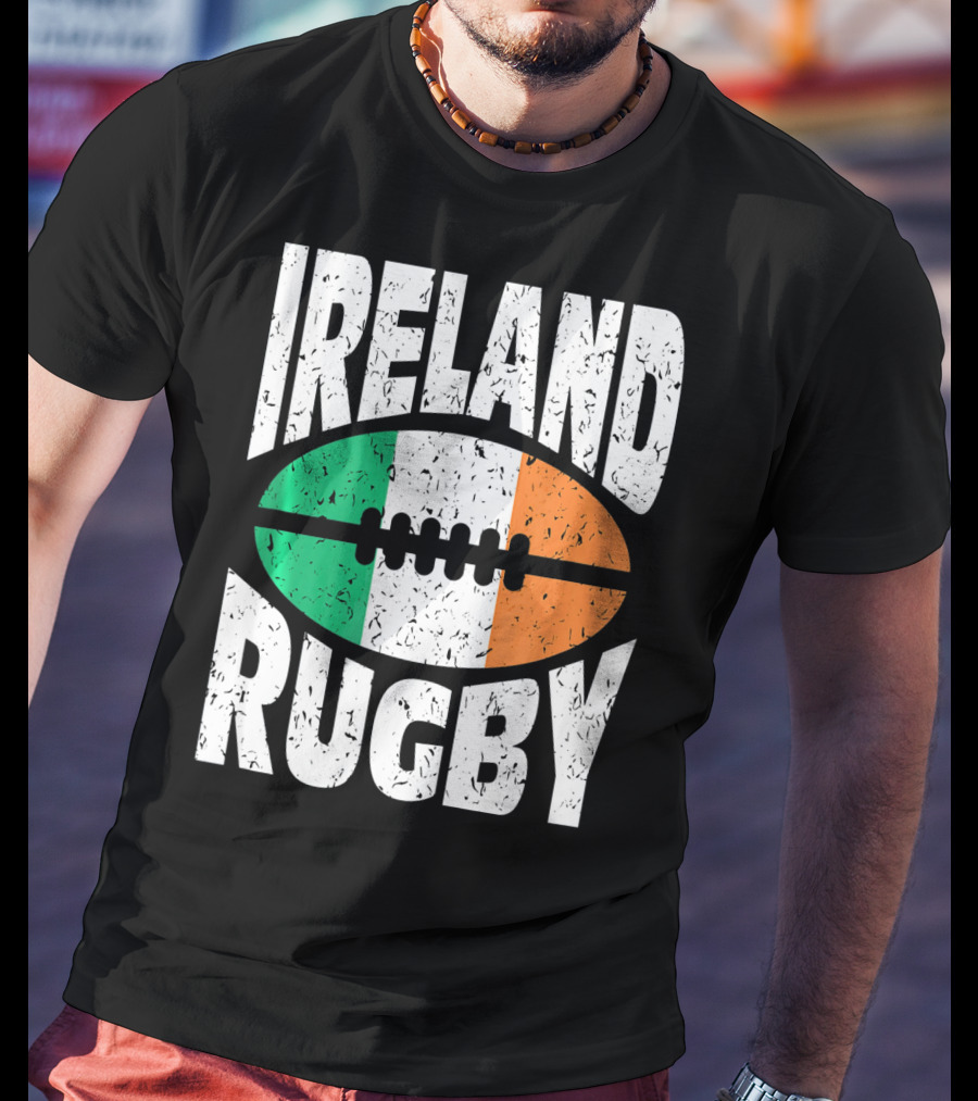 Ireland Rugby Irish Flag Rugby Ball T-Shirt