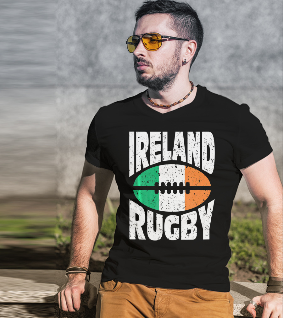 Ireland Rugby Irish Flag Rugby Ball T-Shirt