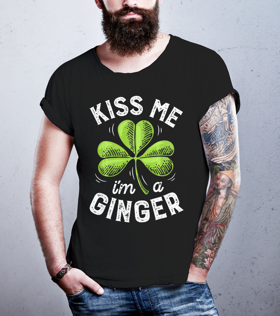 Kiss Me I'm A Ginger St Patrick's Shamrock T-Shirt