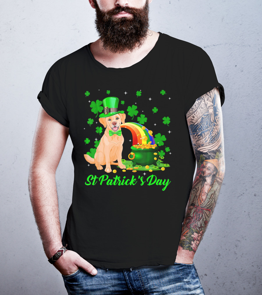 St Patrick's Day Leprechaun Golden Retriever T-Shirt