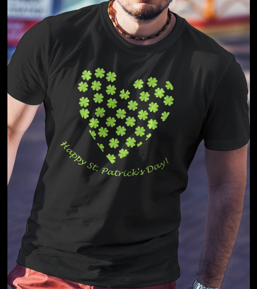 Happy St. Patrick's Day Heart Shamrock T-Shirt