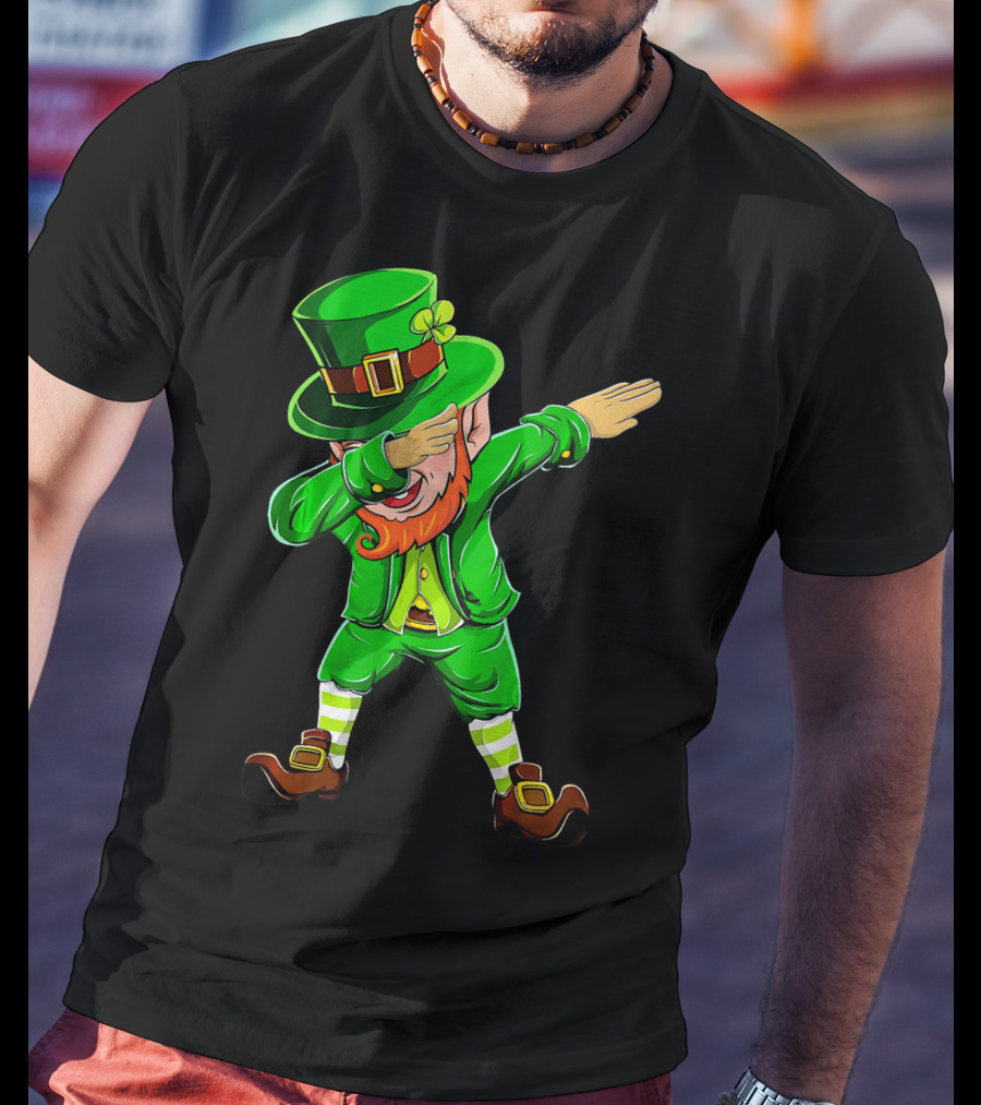 Dabbing Leprechaun Funny St Patrick Day Green Costume Irish Dance T-Shirt