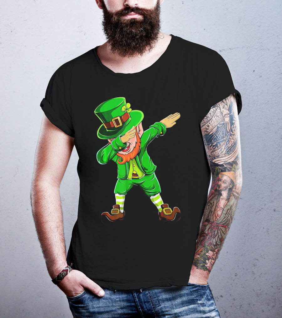Dabbing Leprechaun Funny St Patrick Day Green Costume Irish Dance T-Shirt