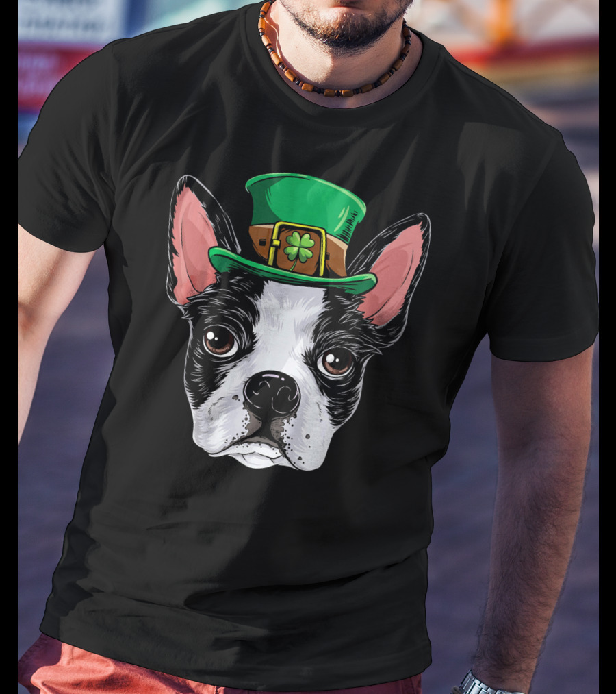 Boston Terrier Saint Patrick's Day Hat T-Shirt