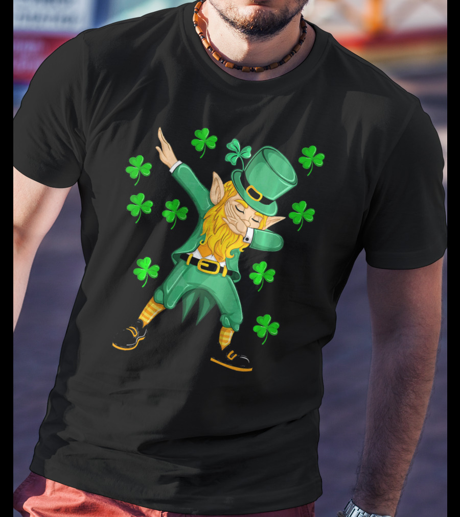 Dabbing Leprechaun Shamrock St. Patrick's Day Elf T-Shirt
