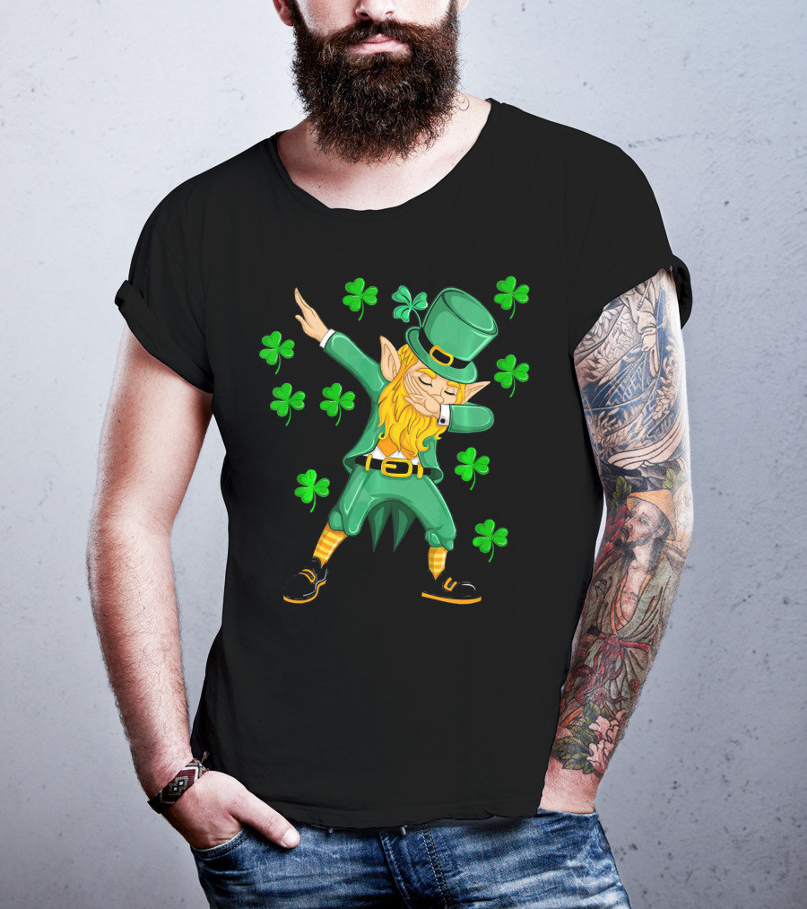 Dabbing Leprechaun Shamrock St. Patrick's Day Elf T-Shirt