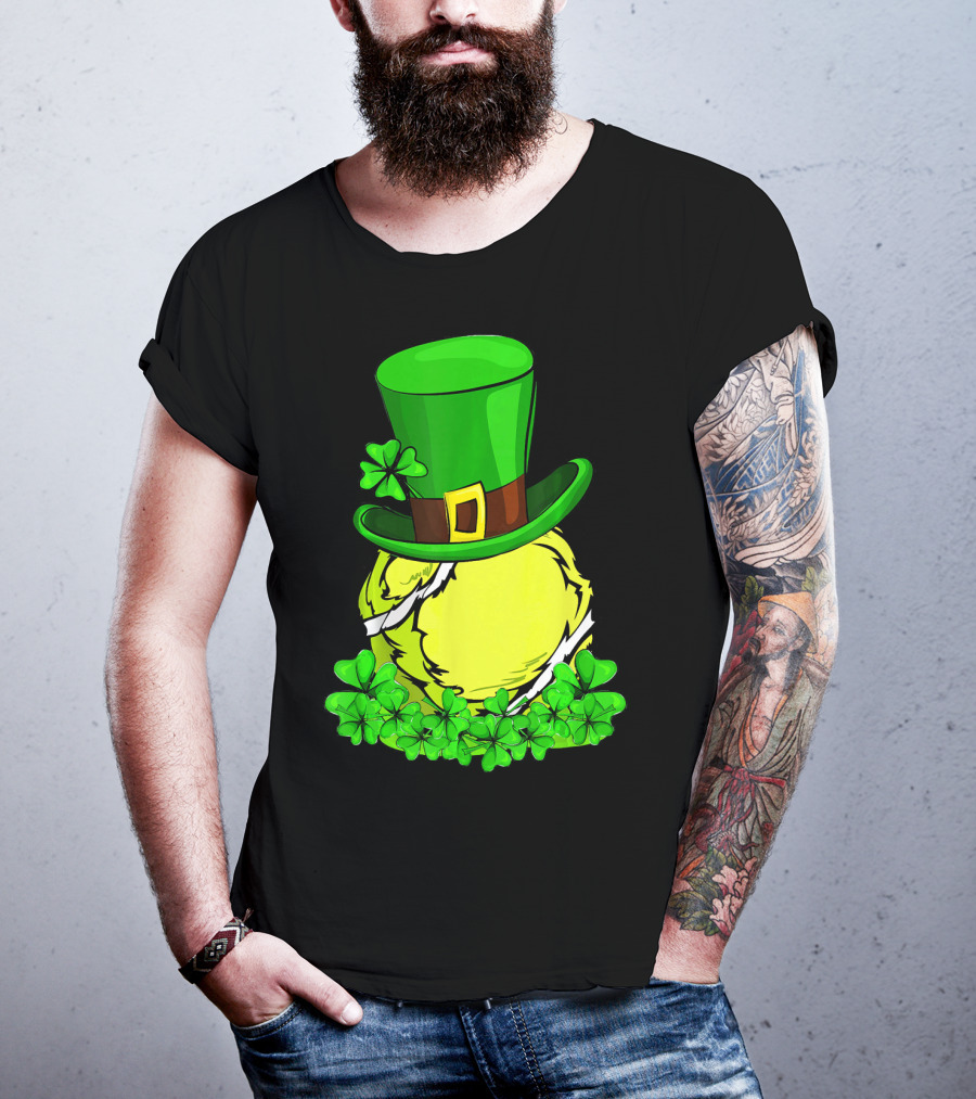 Leprechaun Hat Shamrock Tennis Ball St Patrick T-Shirt